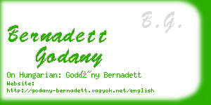 bernadett godany business card